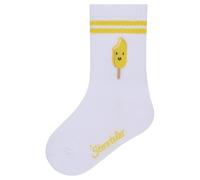 Sterntaler Baby Socken Eis am Stiel - Lange Baby- und Kinder-Socken mit Umschlag, Innenfrottee, Eis-am-Stiel- & Rippen-Motive, Weiß, Größe 22