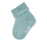 Sterntaler Baby Socken uni - Baby Söckchen mit Umschlag, Innenfrottee und Rippenmuster - Unisex Strümpfe mit hohem Baumwollanteil - hautsympathisch und bequem, eisgrün, Größe 18