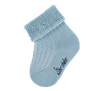 Sterntaler Baby Socken uni - Baby Söckchen mit Umschlag, Innenfrottee und Rippenmuster - Unisex Strümpfe mit hohem Baumwollanteil - hautsympathisch und bequem, graublau, Größe 14