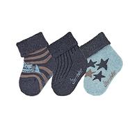 Sterntaler Baby-Jungen Baby-söckchen 3er-pack Bagger Socken, Blau mel., 15-16