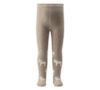 Sterntaler Baby und Kinder Strumpfhose Weihnachten Unisex - mit Motiv und Po-Motiv Elch - mit weichem Innenfrottee, beige, 104