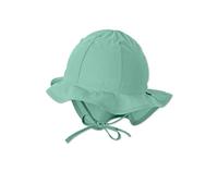 Sterntaler Baby Unisex Flapper Baby Flapper - Sonnenhut Baby, Outdoor Hut, UV Hut Baby - aus Baumwolle mit Nackenschutz - mittelgrün, 43