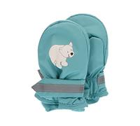 Sterntaler Baby Unisex Kinder Fäustel Eisbär Handschuh - Baby Fäustlinge Winter, Baby Handschuhe - mit Eisbär Print - dunkeltürkis, 1