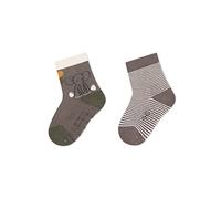 Sterntaler Baby Unisex Krabbelsocken ABS-Söckchen Doppelpack Elefant Eddy - Krabbelsocken, Stoppersocken Baby, Babysocken - grau, 19/20