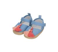 Sterntaler Babyballerina Quasten - Bequeme Ballerina mit aufgenähter rutschfester Herzchensohle - Baby -Ballerina Mädchen gefüttert mit Frottee - graublau, 18