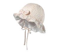 Sterntaler Babyhut Punkte mit Bindeband für Mädchen - Sonnenhut mit Aufdruck, schützt den Kopf an heißen Sommertagen vor der Sonne - Sonnenmütze für Babys - ecru, 47