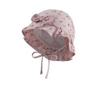 Sterntaler Babyhut Vichy Karo Bindeband - Mädchen Babyhut mit UV -Schutz 50 aus Baumwoll -Mischgewebe - Schirmmütze für Babys - perlrosa, 47