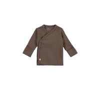 Sterntaler Babyjacke aus Jersey gerippt - Unisex Wickeljacke für Neugeborene aus weichem Baumwollmischgewebe - seitlich zum Knöpfen - Sommerjacke mit Umschlagbündchen am Ärmelsaum, braun, Größe 50