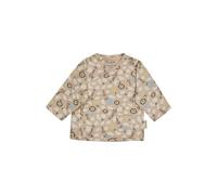 Sterntaler Babyjacke Safari - Baby- und Kinder Babyjacke aus Baumwolljersey mit Safari-Druck, gefüttert mit Baumwolljersey uni, gewickelt & seitlich zum Knöpfen, aufgenähte Tasche, Beige, Größe 74