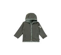 Sterntaler Babyjacke zum Wenden aus Baumwolljersey - mit Kapuze und Druckknöpfen - Wendeseite einfarbig mit seitlichen Eingrifftaschen - Unisex Sommerjacke Baby und Kleinkind, mattgrün, Größe 56