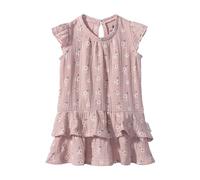Sterntaler Babykleid Blümchen Hase Happy für Mädchen - Babykleid mit bequemer Weite und zwei Volants als Abschluss - weicher Baumwoll-Musselin-Stoff sorgt für ein angenehmes Tragegefühl - samtrosa, 74