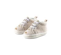 Sterntaler Babyschuh Ente Edda, Unisex - Babyschuhe mit aufgenähter und rutschfester Sohle - mit elastischen Schnürsenkeln - aus Baumwolle und Kunstleder - gefüttert mit Teddyflausch, beige,16