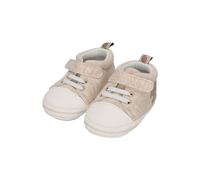 Sterntaler Babyschuh Hase Happy Unisex aus Baumwollstoff und Kunstleder - Schuhe mit Klettverschluss und elastischer Schnürung - Babyschuhe aus hochwertigem Material - beige, 22