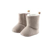 Sterntaler Babystiefel Strick Mädchen - Babyschuhe mit aufgenähter und rutschfester Sohle - Klettverschluss - aus weichem Jersey in Strickoptik, gefüttert mit Teddyflausch, braun, 20