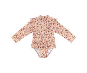 Sterntaler Badeanzug langarm mit UV-Schutz Blumen 98 natur/bunt