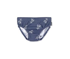 Sterntaler Badehose Palmen Jungen aus Bademodenstoff mit Palmendruck - Badehose Baby mit Windeleinsatz röße 86/92 und UV Schutz 50+ für Sonnentage am Strand - blau, 86