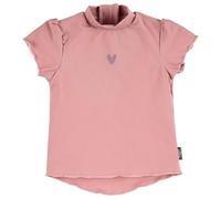 Sterntaler Badeshirt Kurzarm Herz - Kinder-Badeshirt aus elastischem Bademodenstoff mit Herzchen-Print, Flügelärmeln, Reißverschluss hinten und Stehkragen, UV-Schutz 50+ - Zartrosa, Größe 68