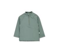Sterntaler Badeshirt Langarm Uni - Kinder-Bademode aus elastischem Polyamid, Langarm, unifarben, Reißverschluss vorne mit Kinnschutz, Stehkragen, UV-Schutz 50+ - Mattgrün, Größe 68