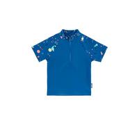 Sterntaler Badeshirt Weltraum - Jungen Schwimmshirt Kurzarm mit Weltraum-Print - UV-Schutz 50+ Sonnenschutzshirt mit Reißverschluss vorn und Stehkragen - Farbe königsblau, Größe 68