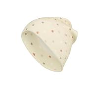Sterntaler Beanie aus Sweat mit Flauschiger Rückseite - Unisex Mütze Bedruckt mit Pfötchen - kuschelig und bequem - stylische Wintermütze - Natur, Größe 43