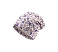 Sterntaler Beanie Bedruckt mit Blumen für Mädchen - Baby und Kinder Mütze aus Mischgewebe - gefüttert mit Baumwollfleece - blasslila, 53