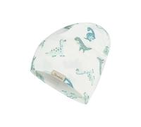 Sterntaler Beanie Dino - Bequeme Kindermütze aus Jersey mit Dino-Motiv, Zwei Tragevarianten - Weiß, Größe 45