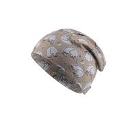 Sterntaler Beanie Elefanten - Babymütze aus Flammgarnjersey mit UV Schutz 50+ - Leichte Mütze mit Elefanten -Aufdruck schützt den Kopf an heißen Tagen vor der Sonne - blassbraun, 43