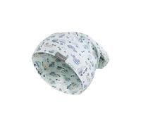 Sterntaler Beanie Fahrzeuge - Coole Baby Mütze aus Flammgarn Jersey mit Allover Druck - Jungen UV-Schutz 50+ Beanie Mütze - variabel tragbar - Baby und Kinder Übergangsmütze, eisgrün, Größe 43
