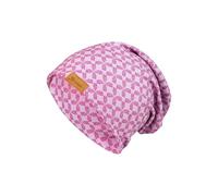 Sterntaler Beanie graphisch - Mädchen Mütze aus feiner Strickware mit grafischem Muster - Kindermütze mit 2 Tragevarianten - leicht und anschmiegsam - Übergangsmütze - Flieder, Größe 53