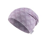 Sterntaler Beanie Herzen - Lässige Baby Mütze aus Flammgarn Jersey mit allover Druck - Mädchen UV-Schutz 50+ Beanie Mütze - Baby und Kinder Übergangsmütze, flieder, Größe 49