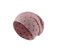 Sterntaler Beanie Herzen - Modische Babymütze aus Jersey mit Allover Druck - Mädchen UV-Schutz 30 Beanie Mütze - variabel tragbar - Baby und Kinder Übergangsmütze, samtrosa, Größe 47