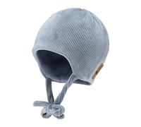 Sterntaler Beanie in Cord Optik Unisex - Baby und Kinder Mütze mit Ohrenklappen - gefüttert mit Baumwollfleece - blau, 43