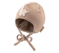 Sterntaler Beanie mit Stickmotiv Dino für Jungen - Baby und Kinder Mütze mit angeschnittenen Ohrenklappen und Bindeband - gefüttert mit Baumwollfleece - rost, 39