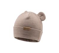 Sterntaler Beanie mit Umschlag und dekorativen, angesetzten Ohren - Unisex Baby und Kinder Mütze aus feiner Strickware - Übergangsmütze - Sand, 39