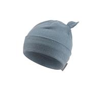 Sterntaler Beanie Ohren - Beanie Jungen mit feinem Rippenmuster, Umschlag und Ohren - Babymütze aus Merinowolle mit Klettverschluss - Leichte Mütze für Babys - graublau, 43