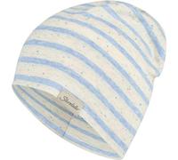 Sterntaler Beanie Streifen - Leichte Kindermütze aus geringeltem Melange-Jersey mit bunten Pünktchen, Zwei Tragevarianten, UV-Schutz 50+, Königsblau, Größe 51