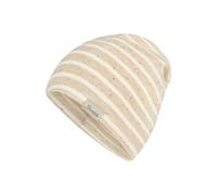 Sterntaler Beanie Streifen - Leichte Kindermütze aus geringeltem Melange-Jersey mit bunten Pünktchen, Zwei Tragevarianten, UV-Schutz 50+, Taupe, Größe 51