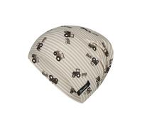 Sterntaler Beanie Traktoren - Baby Mütze aus hautsympathischem Jersey mit Allover Traktor Druck - Jungen Mütze variabel tragbar - Baby und Kinder Übergangsmütze, Sand, Größe 47