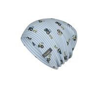 Sterntaler Beanie Traktoren - Weiche Kindermütze aus Jersey mit Traktoren-Motiv und Zwei Tragevarianten - Hellblau, Größe 43