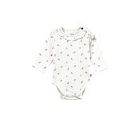 Sterntaler Body Blümchen - Mädchen Body aus Baumwoll Jersey mit Allover Druck - Langarm Baby Body mit Volant und Esel Emmi Girl Print, Druckknöpfe im Schritt und Schulter, Ecru, Größe 80