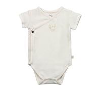 Sterntaler Body Emmi - Unisex Wickel Body aus Baumwoll Jersey - Kurzarm Body mit Esel Emmi Print - Neugeborenen Body seitlich zum Knöpfen - Druckknöpfe im Schritt - Baby Strampler, Ecru, Größe 50