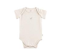 Sterntaler Body Pünktchen - Unisex Baby Body aus Baumwoll Jersey mit Allover Druck Pünktchen - Kurzarm Body mit Esel Emmi Print - Baby Strampler mit Druckknöpfen im Schritt, Natur, Größe 86