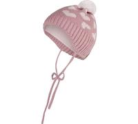 Sterntaler Winter-Strickmütze Bommel Herzen 39 rosa gestrickt