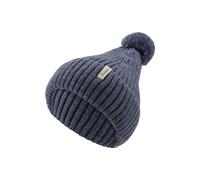 Sterntaler Bommelmütze Melange - Unisex Kindermütze mit Umschlag - warme Strickmütze in Melange-Optik mit Bommel - Mittelblau, Größe 47