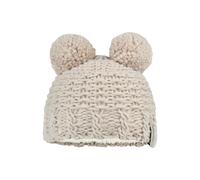 Sterntaler Bommelmütze mit Struktur aus Mischgewebe mit Wollanteil, gefüttert mit Baumwollfleece - Mädchen - weich und warm - Mütze für Baby und Kinder, Sandfarben, Größe 39