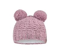 Sterntaler Bommelmütze mit Struktur aus Mischgewebe mit Wollanteil, gefüttert mit Baumwollfleece - Mädchen - weich und warm - Mütze für Baby und Kinder, samtrosa, Größe 43