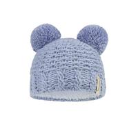 Sterntaler Bommelmütze mit Struktur aus Mischgewebe mit Wollanteil, gefüttert mit Baumwollfleece - Unisex - weich und warm - Mütze für Baby und Kinder, blau, Größe 41