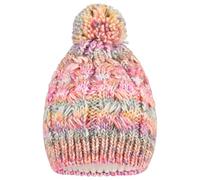 Sterntaler Bommelmütze mit Wollanteil, Zopfmuster und Baumwollfleece-Futter - Mädchen - warme Mütze für Baby und Kinder mit Bindebändern, beerenrosa, Größe 49