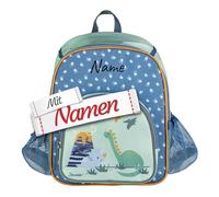 Sterntaler Dinosaurier Kindergartenrucksack personalisiert, Kinder Dino Rexi Rucksack mit Namen bestickt - wasserresistent, gepolsterte Riemen, Brustgurt, 5 L, Netztaschen, 2-Wege-Reißverschluss
