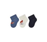 Sterntaler Erstlingssocken 3er Pack Jungen - Baby Socken Fuchs mit Umschlag - wärmende Wollqualität - kuschelige Neugeborenen Söckchen - blau, Gr. 0